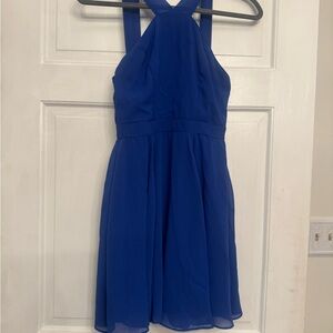 Lulu’s Elegant Blue Halter Dress